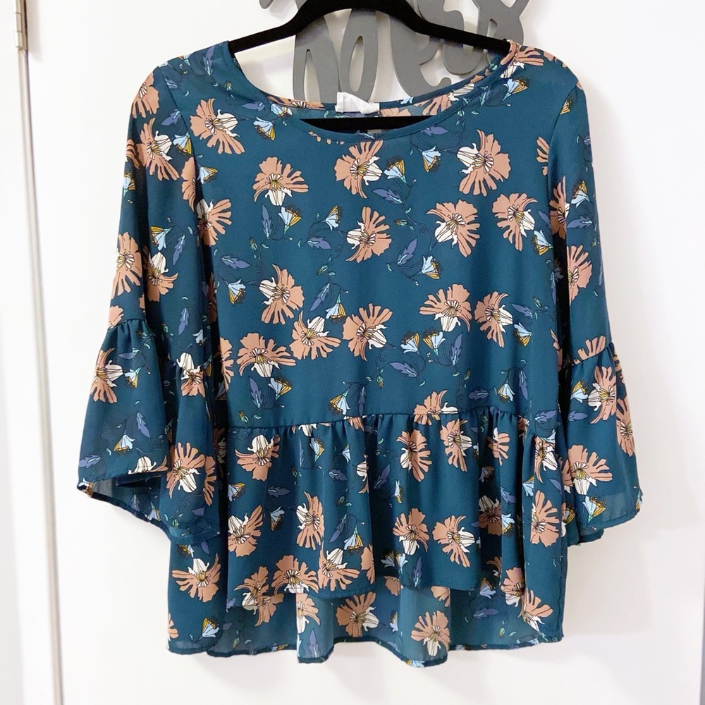 Floral peplum blouse
